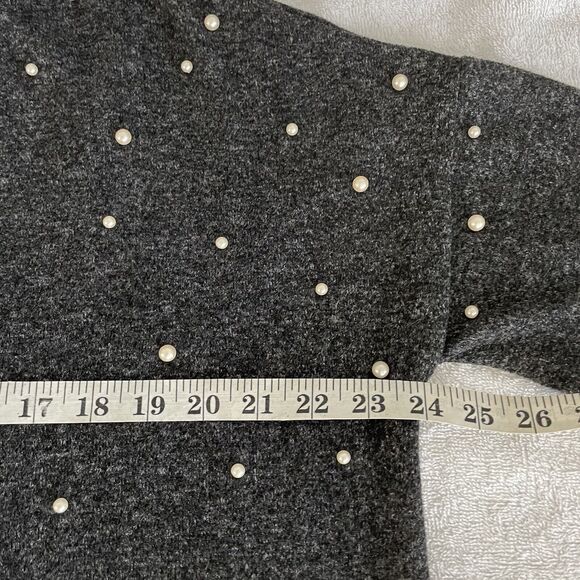 ZARA Pearl Buttery Soft Touch Sweater Charcoal Grey Oversized 3/4 Sleeves SZ S - Picture 10 of 12